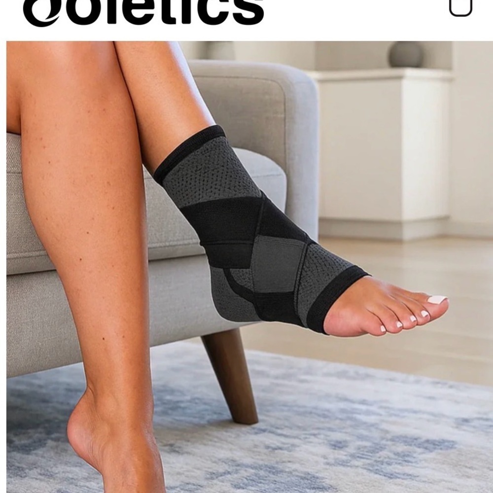 Doletics Black & Gray Ankle Support Sleeve